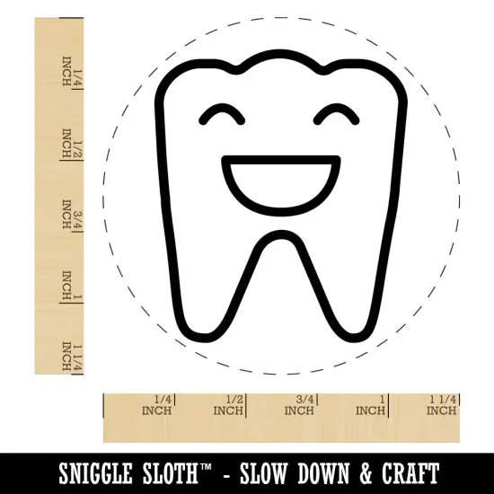 Happy Smiling Tooth Dentist Rubber Stamp for Stamping Crafting Planners {1}