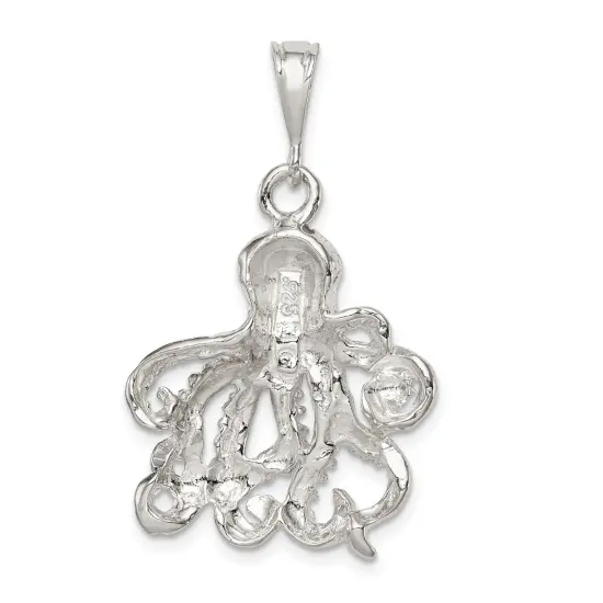 Sterling Silver Octopus Charm Pendant Jewelry Sea Life 26mm x 22mm {3}