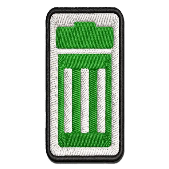 Garbage Trash Can Multi-Color Embroidered Iron-On or Hook & Loop Patch Applique {1}