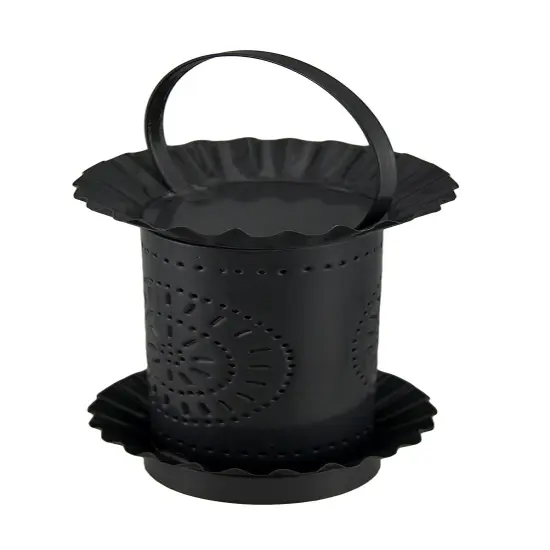 Country Tin Finished Metal Chisel Perforated Mini Tart Warmer Lamp {3}