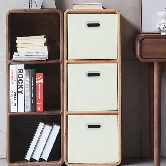 3 Pieces Fabric Storage Bins Cubes Baskets Containers-(11X11X11) with Dual Handles Cube Storage Organizer Bins for Shelf Closet, Bedroom Organizers, Foldable (Creamy- White ) {5}