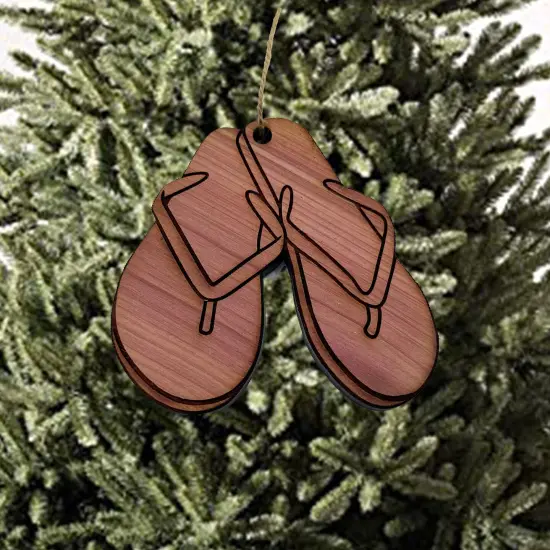 Flip Flops - Cedar Ornament {2}