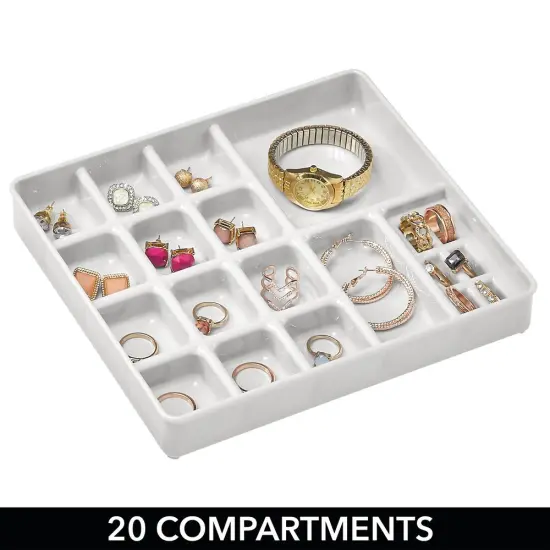 mDesign Stackable Plastic Jewelry Box, Storage Organizer, 3 Pieces {3}
