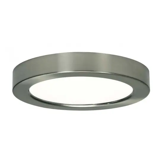 13.5w 7-in Flush Mount LED Fixture 3000K Round Shape Brushed Nickel Finish 120v Warm White {1}