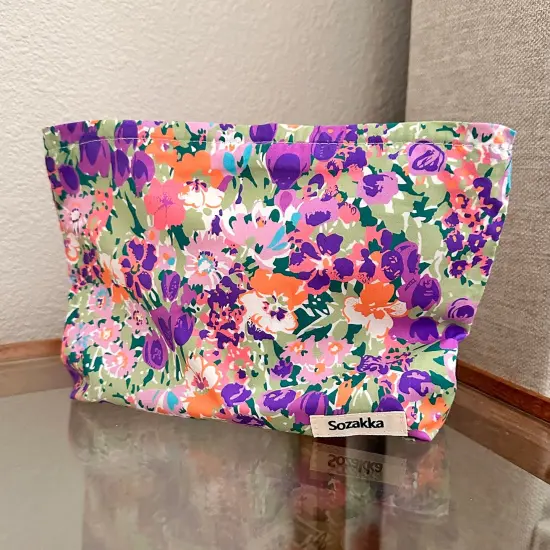 Wrapables Cosmetic Pouch, Makeup and Toiletry Travel Bag, Purple Garden {5}