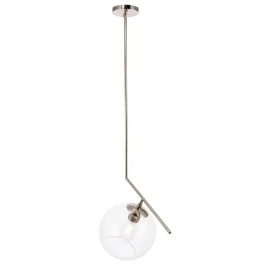 Ryland 1 light Chromeand Clear glass pendant {5}