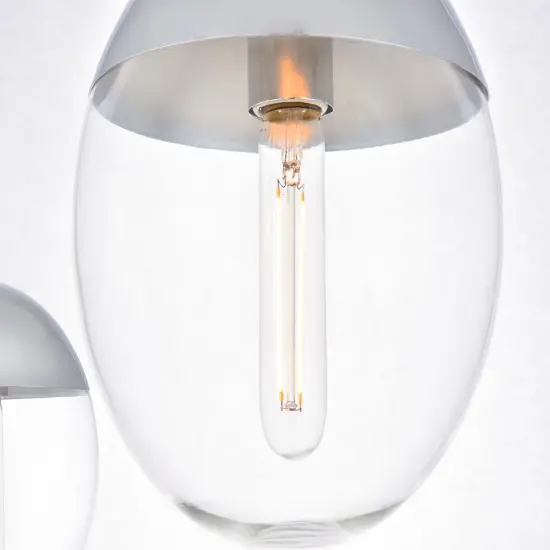 Eclipse 7 Lights Chrome Pendant With Clear Glass {5}