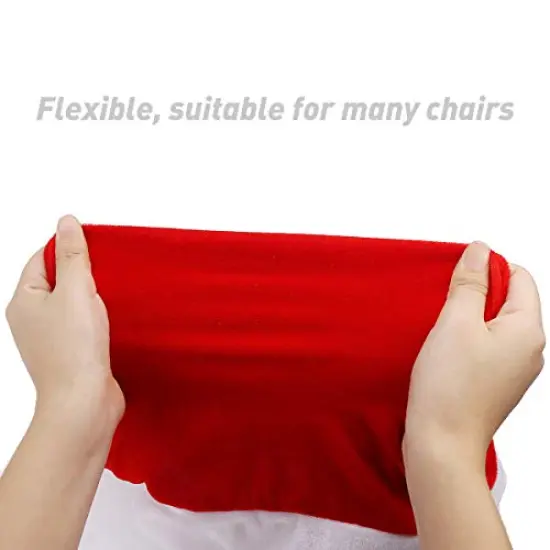 4 Pack Red Hat Dining Chair Slipcovers,Christmas Chair Back Covers Kitchen Chair Covers for Christmas Holiday Festival Decoration {3}
