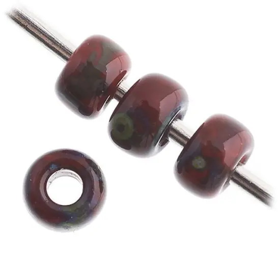 Miyuki 250g Opaque Picasso Round Rocailles Seed Beads, 11/0 Red #4513 {2}