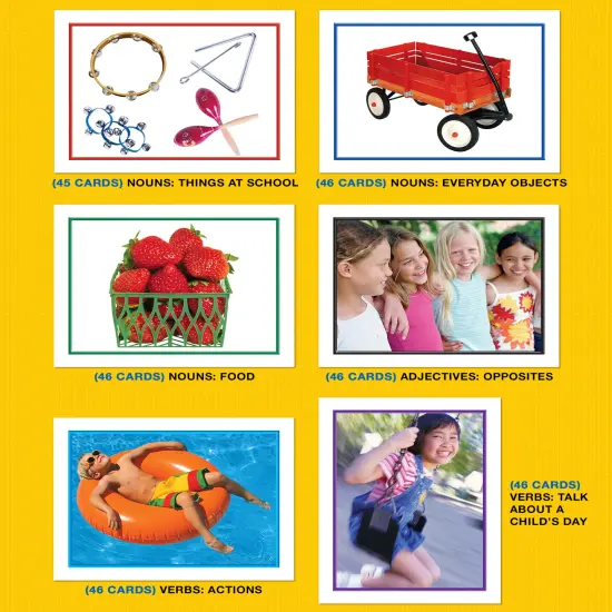 Key Education Nouns, Verbs, and Adjectives Photographic Flashcards, 275 Phonics Flash Cards Covering Parts of Speech, Sight Words, and Basic Vocabulary, Speech Therapy Materials and Talk Tools {3}