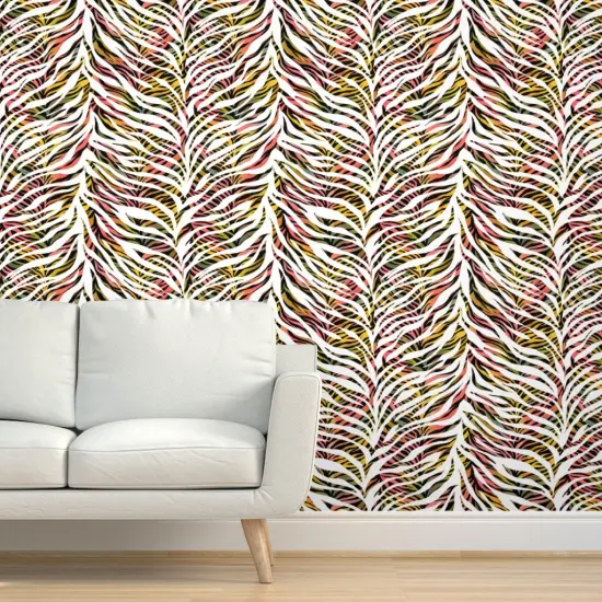 Pre-Pasted Wallpaper 2FT Wide Abstract Animal Print Safari Pop Art Custom Pre-pasted Wallpaper by Spoonflower {5}