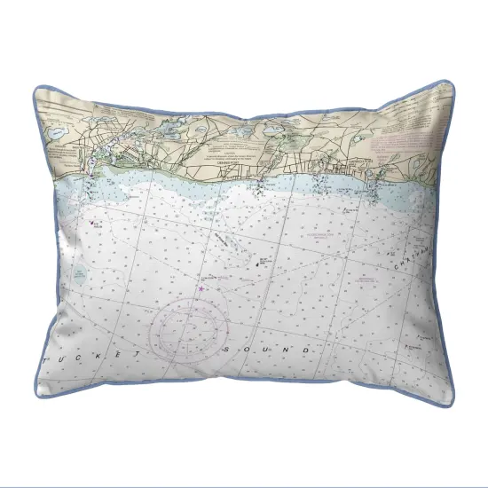 Betsy Drake Harwich Port MA Map Pillow 16x20 - Large Corded {1}