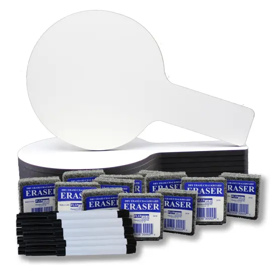 Mini Dry Erase Answer Paddles, Pens & Erasers, Class Pack of 12 {1}