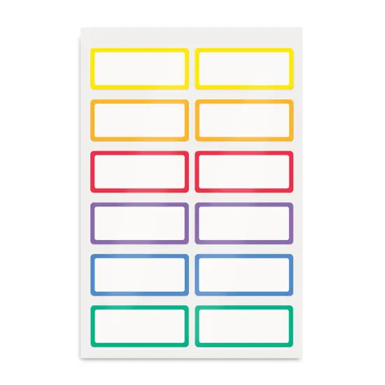 Avery No-Iron Fabric Name Labels, Rainbow Borders Preprinted Designs, Handwrite-Only, 24 Preprinted Labels (40706) {1}