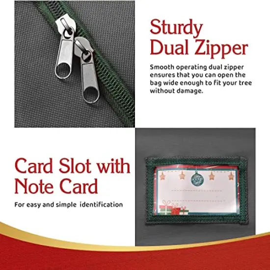 Christmas Tree Storage Bag - Heavy-Duty Tree Bag with Durable Reinforced Handles & Zipper, Waterproof Storage Bag Protects from Moisture & Dust (Fits a 7.5FT Tree, Charcoal) {6}