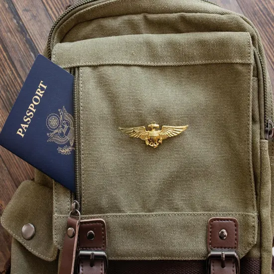 Aviator Pilot Costume Accessory Pin - Gold {7}