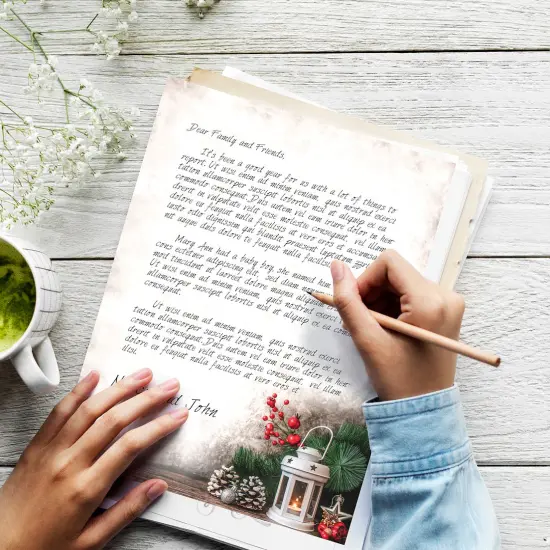 Great Papers! Lantern Greetings Holiday Letterhead, Invitations and Announcements, Printer Friendly, 8.5" x 11", 50 Pack {4}