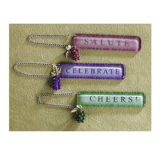 Midwest 7.5" Green Wine Themed Grapes "CHEERS!" Bottle Tag Christmas Ornament {1}