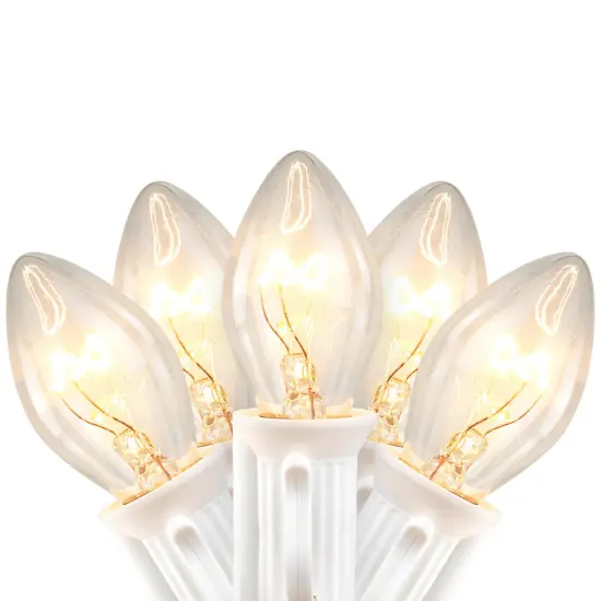 Northlight C7 Christmas String Lights - Clear - 24' White Wire - 25ct {3}