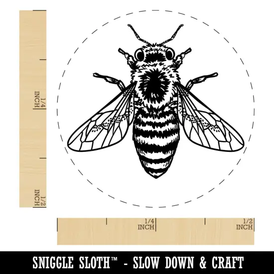 Realistic Fuzzy Honey Bee Self-Inking Rubber Stamp for Stamping Crafting Planners Orange {1}