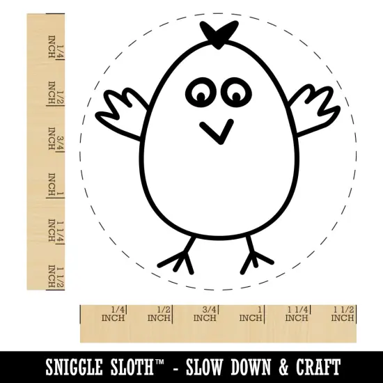 Wary Chicken Self-Inking Rubber Stamp for Stamping Crafting Planners Blue {1}