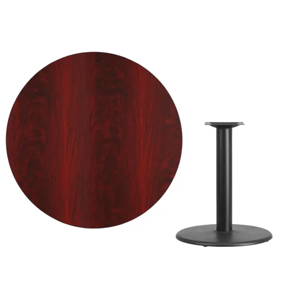 Emma and Oliver 42" Round Laminate Table Top with 24" Round Table Height Base Black {6}