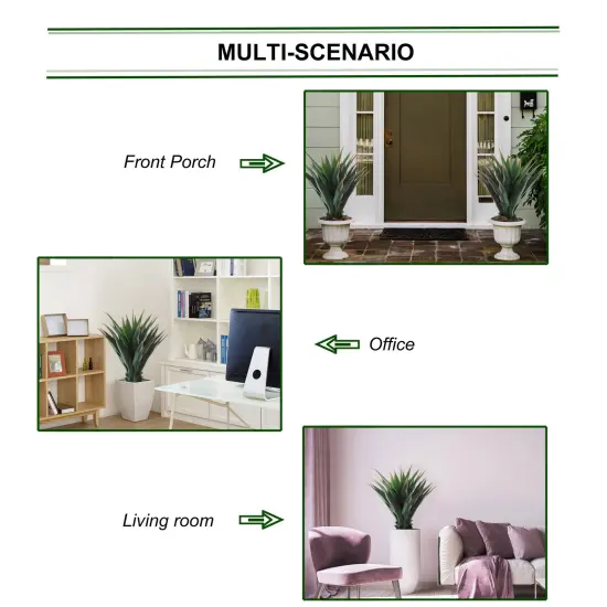 Elegant 37.4-Inch Faux Agave Plant with 33 Lifelike Leaves in Modern Pot - Ideal for Home and Office Decor, Floral Home by Artificial Flowers {4}