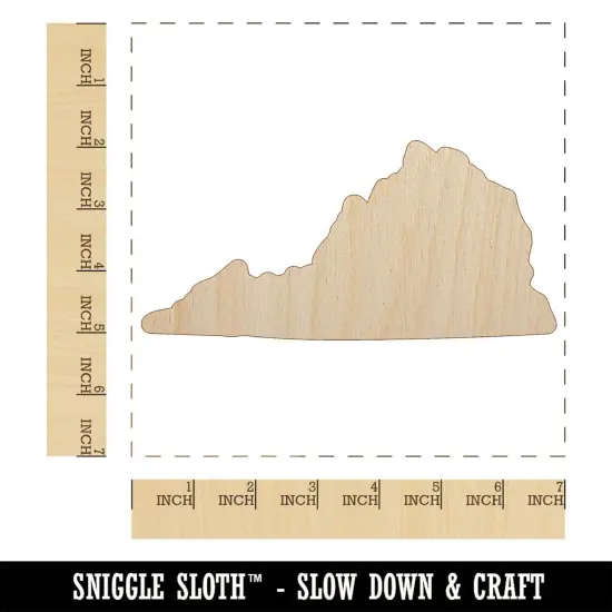 Virginia State Silhouette Unfinished Wood Shape Piece Cutout for DIY Craft Projects {1}
