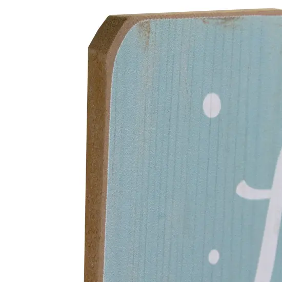 Northlight 24" Wooden 'Let It Snow' Snowman Hanging Christmas Wall Sign Blue {5}