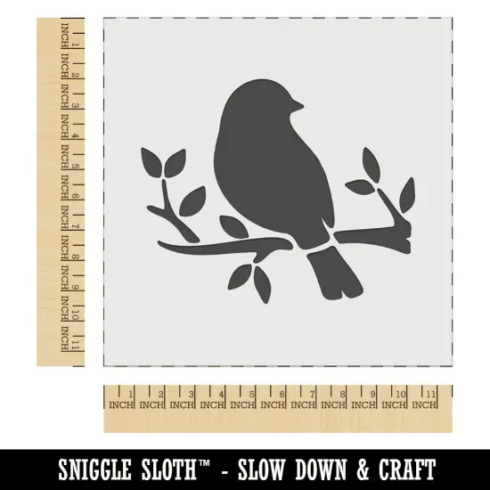 Charming Bird Resting on Branch Wall Cookie DIY Craft Reusable Stencil {1}