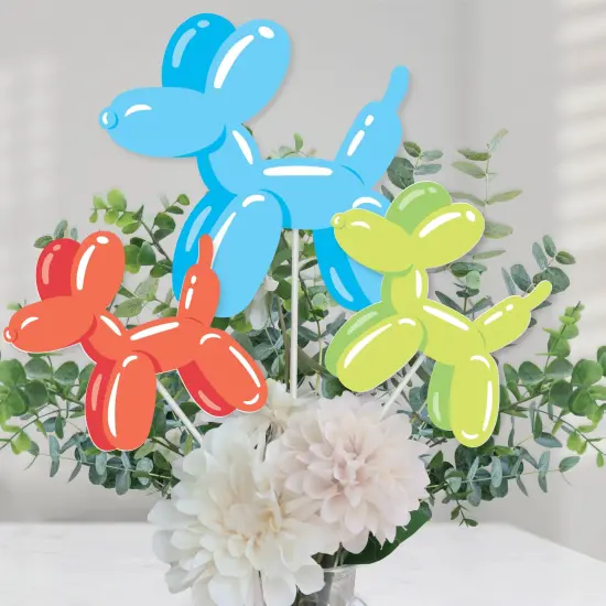 Big Dot of Happiness Balloon Animals - Happy Birthday Party Centerpiece Sticks - Table Toppers - Set of 15 {1}
