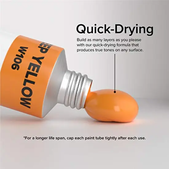 Watercolor Paint 50 Colors Set 12ml/ 0.4oz. - Quality Non Toxic Pigment Paints for Canvas, Fabric, Crafts, and More {2}