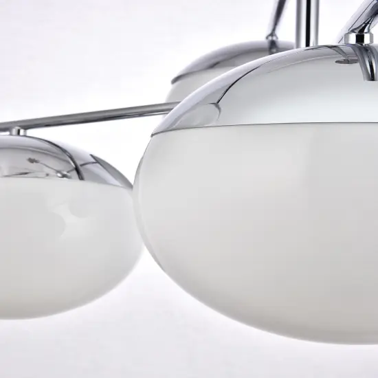 Eclipse 6 Lights Chrome Pendant With Frosted White Glass {4}