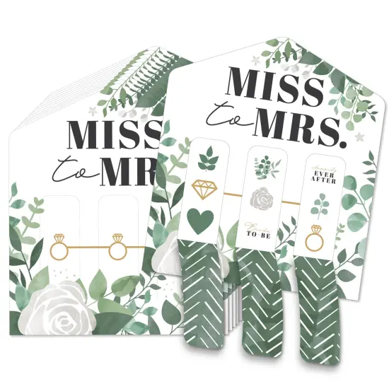 Big Dot of Happiness Boho Botanical Bride - Greenery Bridal Shower and Wedding Party Game Pickle Cards - Pull Tabs 3-in-a-Row - Set of 12 {1}