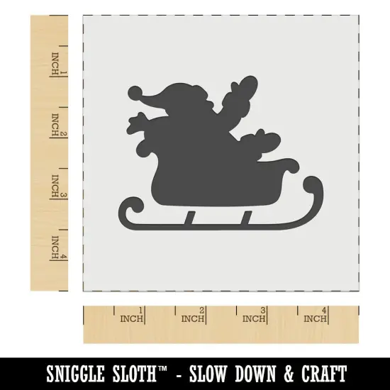 Santa in Sleigh Silhouette Christmas Wall Cookie DIY Craft Reusable Stencil {7}