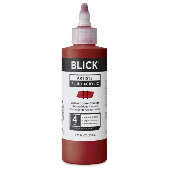 Blick Artists&rsquo; Fluid Acrylic - Quinacridone Crimson, 200 ml {1}