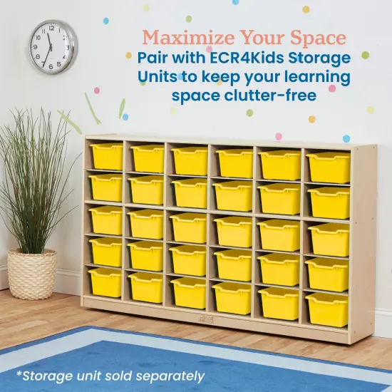 Scoop Front Storage Bins, Multipurpose Organization, 30-Pack Yellow {5}