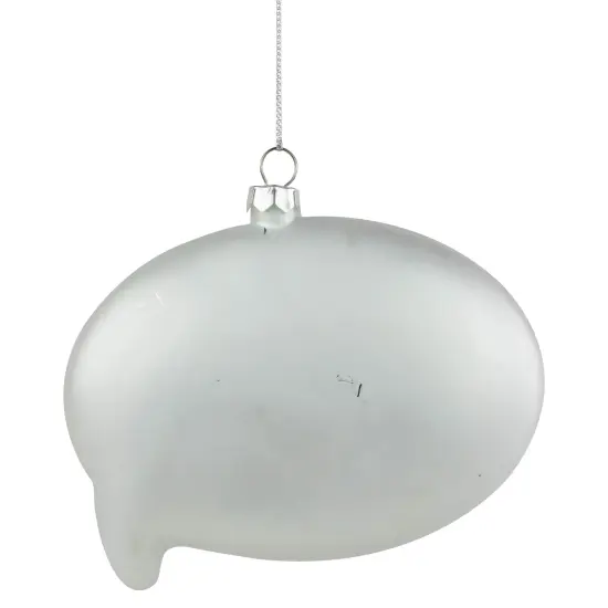 Northlight 4.75" Pride 'Love is Love' Speech Bubble Glass Christmas Ornament White {6}