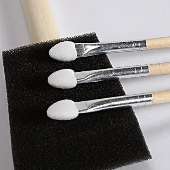 50 Pack 0.5"-2" Different Size Assorted Foam Brush Set Wood Handle Paint Brush Set- Lightweight, Durable, Great for Acrylics, Stains, Varnishes, Crafts {3}