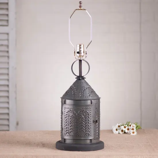 Irvins Country Tinware Fireside Lamp Base with Willow in Kettle Black {3}