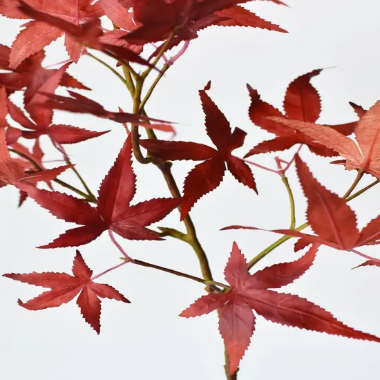 27" Faux Japanese Maple Leaf Stem {3}