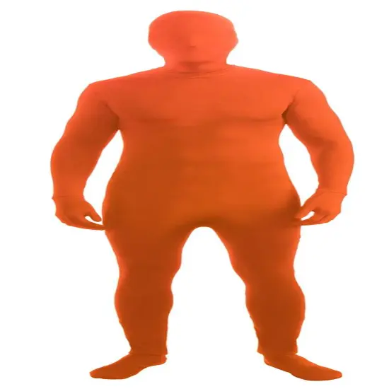 Disappearing Man Neon Orange Body Suit Adult Costume {1}