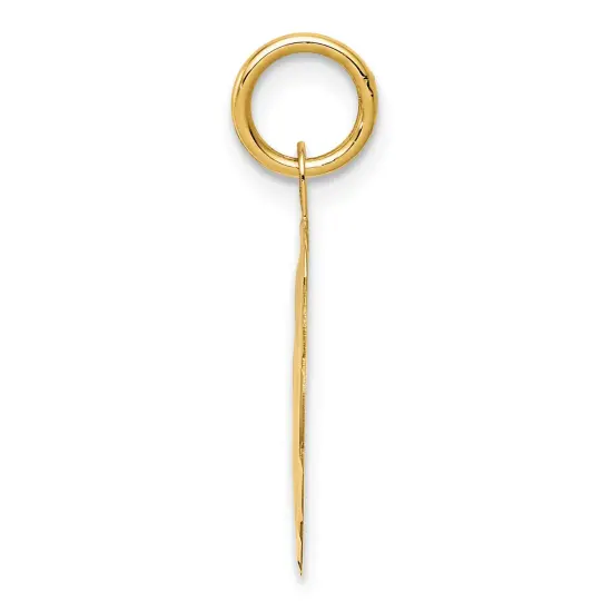 14K Yellow Gold Special Daughter Heart Disc Charm Jewerly 23mm x 15mm {3}