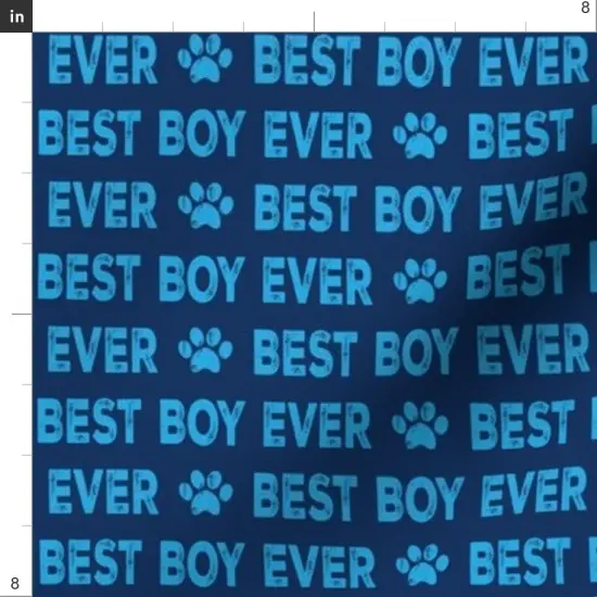 Various Fabrics by the Yard or Fat Quarter Best Boy Ever Paw Print Dog Blue Pet Animal Custom Printed Fabric by Spoonflower {4}