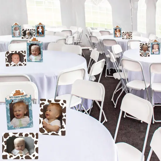 Big Dot of Happiness My First Rodeo - Little Cowboy 1st Birthday Party 4x6 Picture Display - Paper Photo Frames - Set of 12 {4}