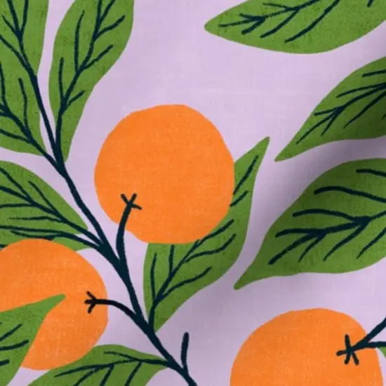 Various Fabrics by the Yard or Fat Quarter Boho Fruit Citrus Bohemian Orchard Rustic Lilac Purple Custom Printed Fabric by Spoonflower {7}
