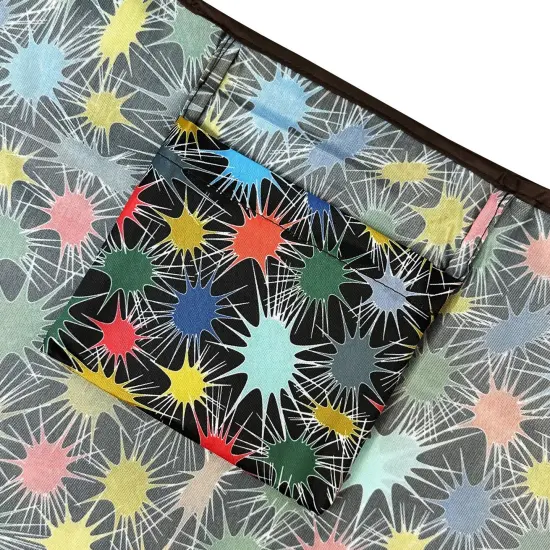 Wrapables Large & Small Foldable Tote Nylon Reusable Grocery Bags, Set of 2, Connections {4}