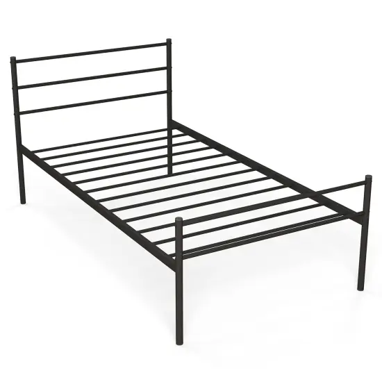 Costway Twin Metal Bed Frame Mattress Foundation No Box Spring Needed {7}