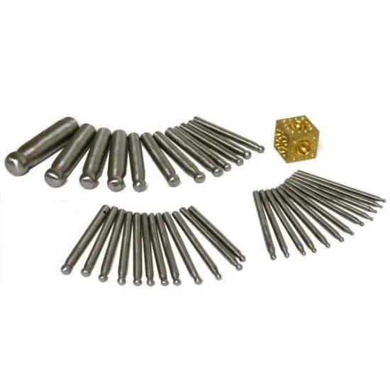 36 Dapping Punches & Brass Doming Block Metalworking Shaping Forming Tools Kit  {1}