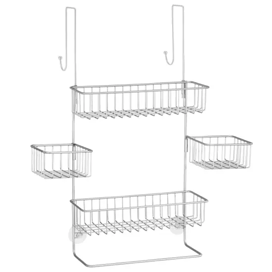 mDesign Steel Bathroom Shower Caddy Hanging Rack Storage Organizer {4}